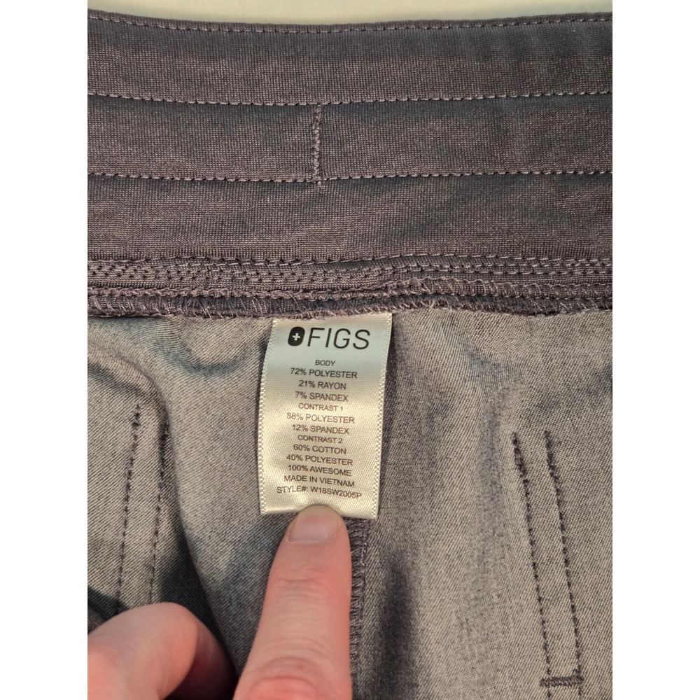 FIGS Jogger Scrub Pants Womens Medium Grey Technical Stretch Cargo *see notes - Picture 7 of 7